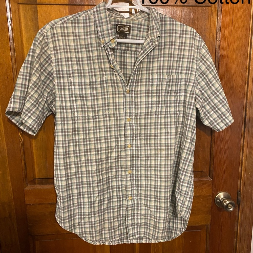 Classic Men's Plaid Button-Down Shirt - Blue and Gray